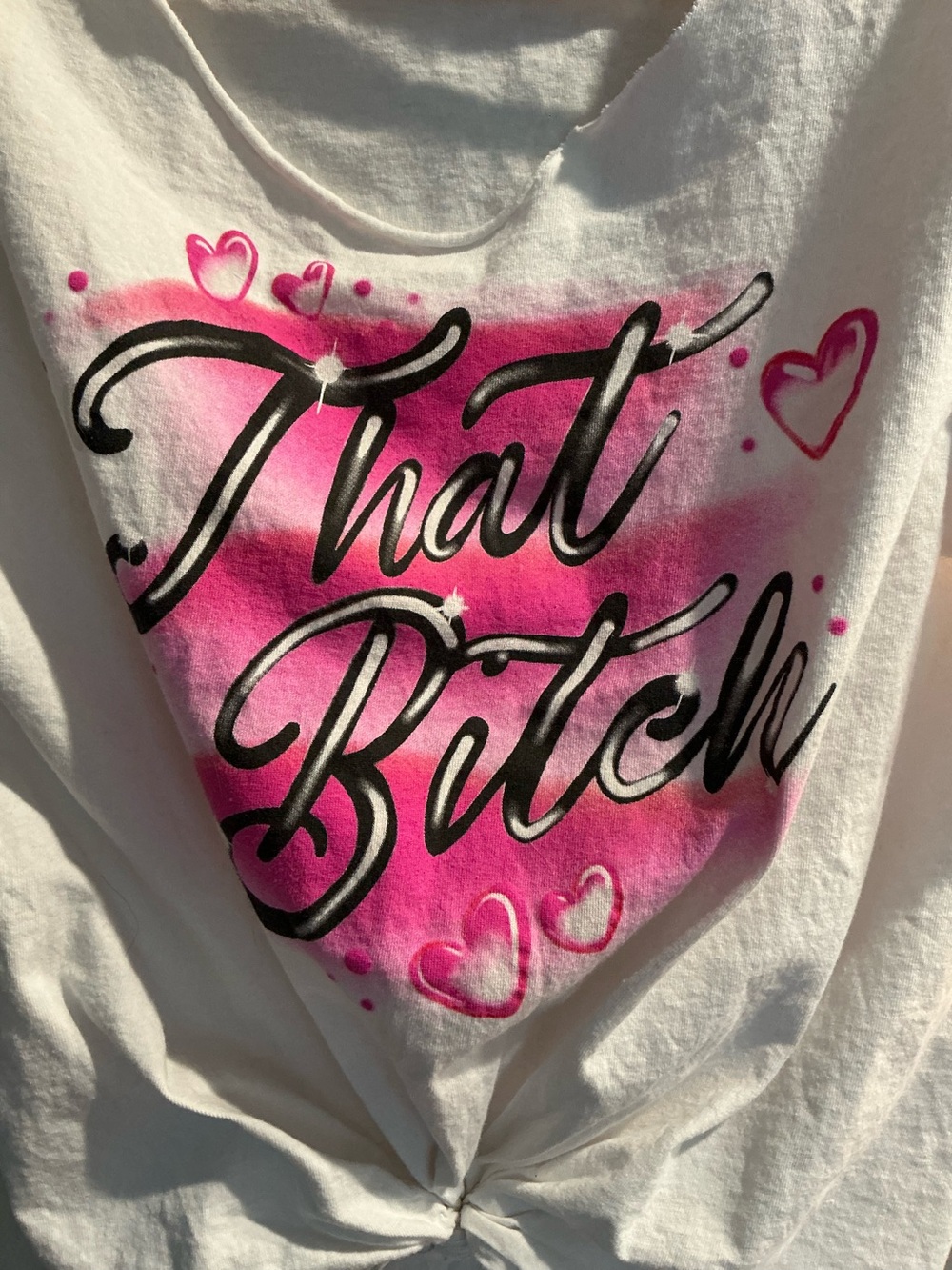 Spencer's White Graphic Tee with Black Tag Print